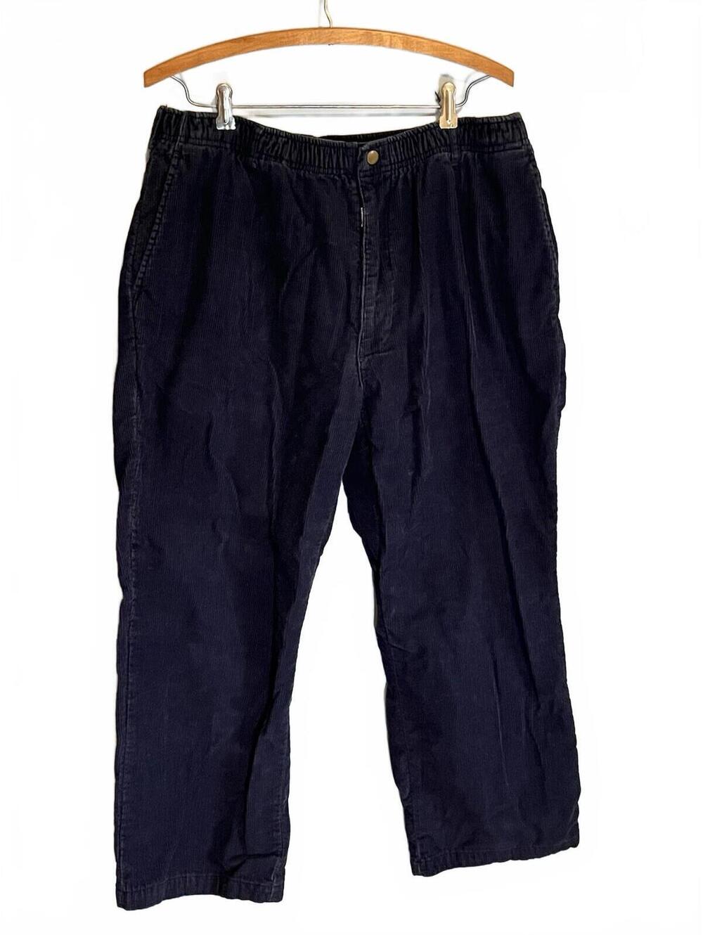 32x26 Corduroy Navy Flannel Lined Elastic Waist Pants